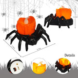 12 Pack Halloween Spider Tea Lights Candles, Battery Operated LED Flameless Spider Candles Holder Lights, Spooky Halloween Decorations for Party Table Home Decor