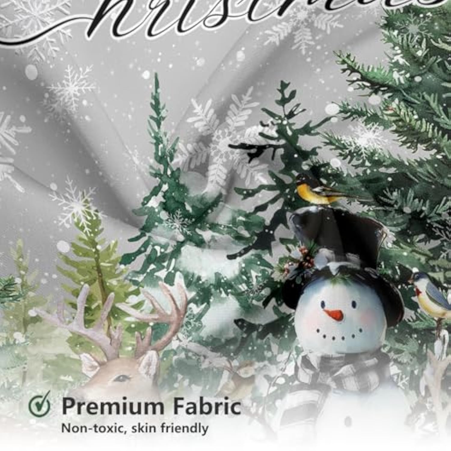 Christmas Forest Shower Curtains Merry Christmas Winter Woodland Snowman Bathroom Decor Winter Deer Shower Curtain With 12 Hooks For Xmas Home Decor 72X72 Inch
