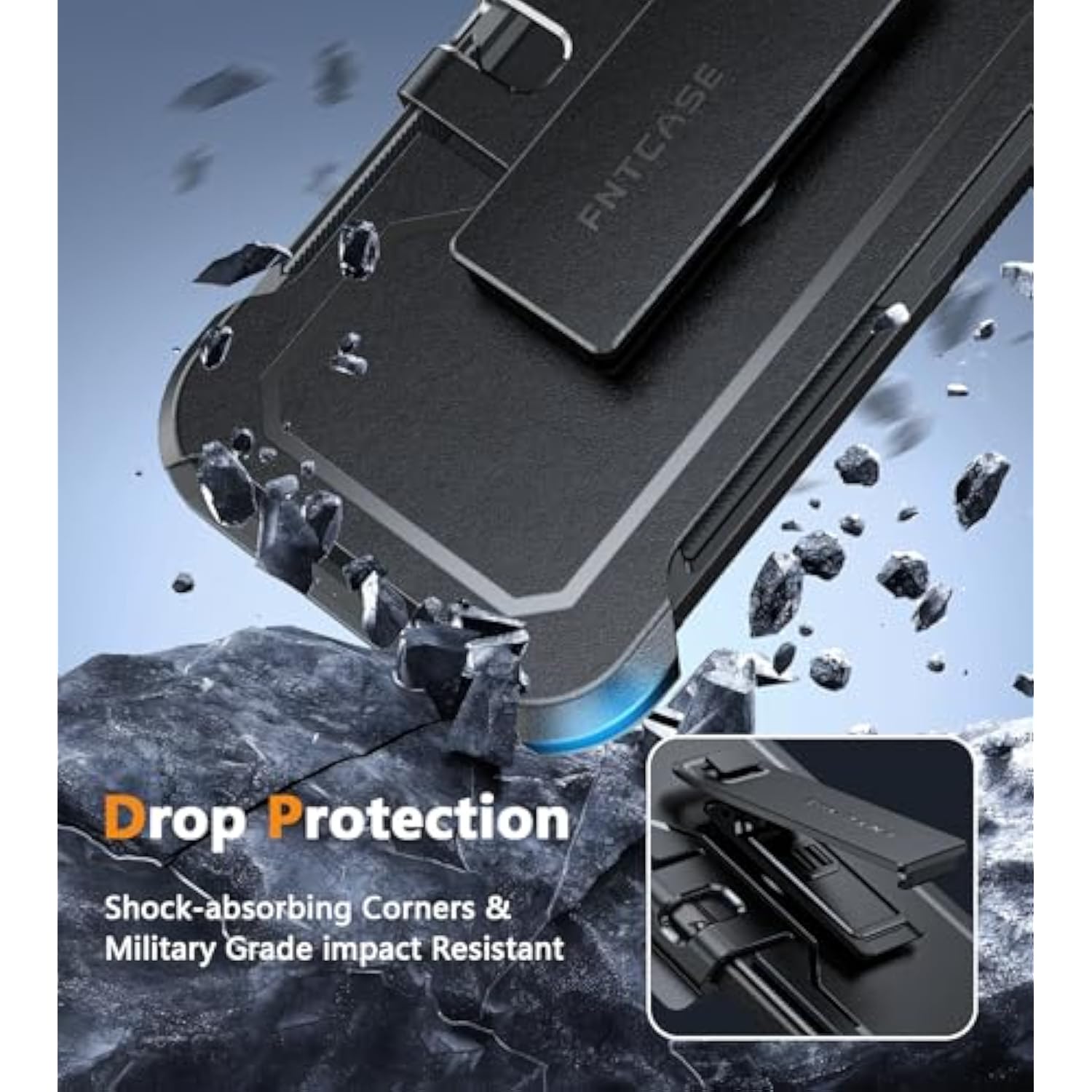 Pixel 9 Pro XL Dual Layer Case with Belt Clip, Heavy Duty Shockproof - Black