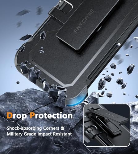 For Google Pixel 9 Case: Pixel 9 Pro Military Grade Drop Proof Protection Cell Phone Cover With Belt-Clip Holster | Dual Layer Rugged Heavy Duty Shockproof Protective Phonecase (Black)