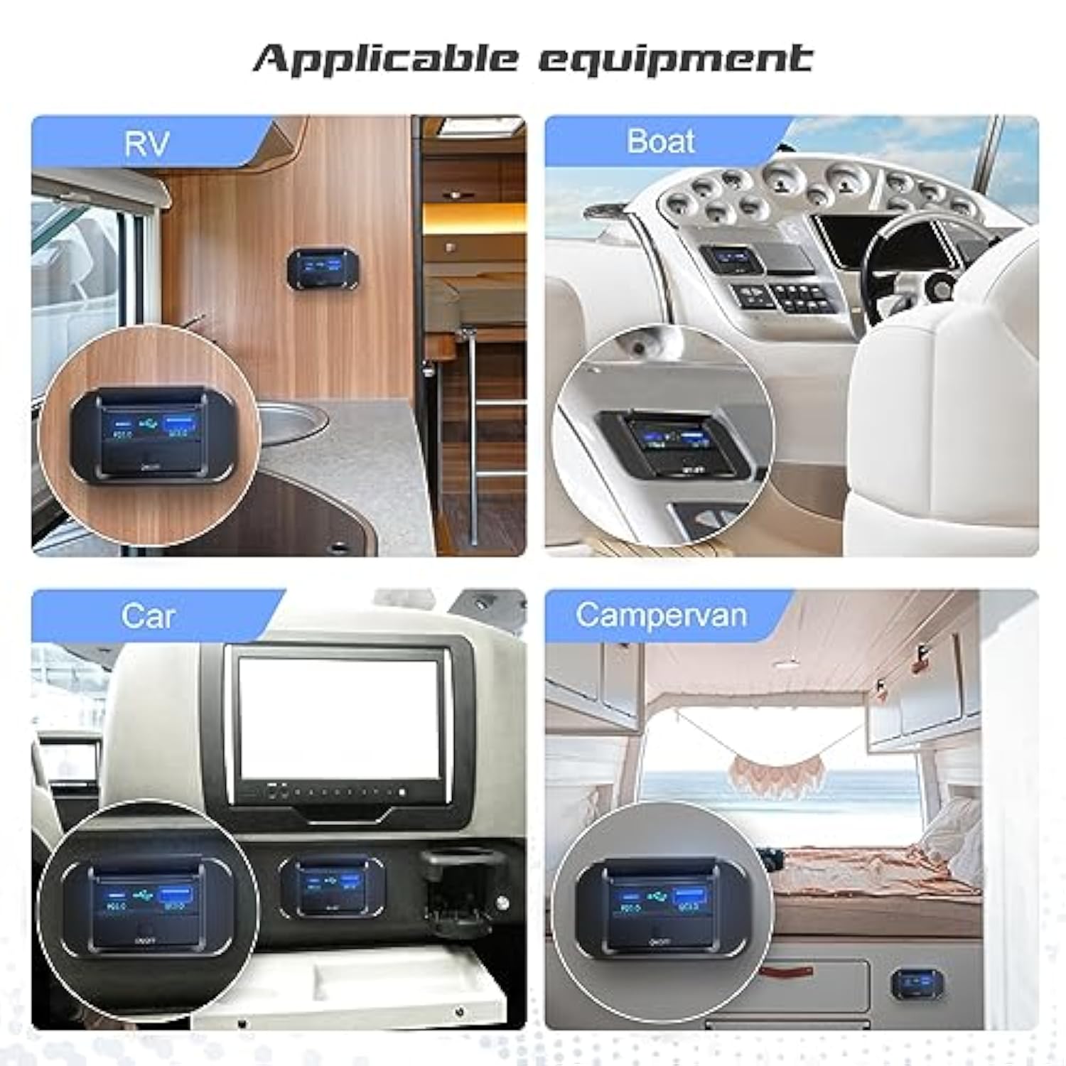 12V Rv Usb Outlet, 38W Pd Qc3.0 24V Usb Car Charger Socket Power Outlet With Cover, 24V Car Charger Switch Panel Car Fast Charger Socket Power Outlet For Car Bus Rv Atv Truck Boat