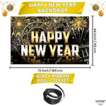 , Xtralarge Happy New Year Banner - 72X44 Inch | Happy New Years Banner For New Years Eve Party Supplies 2024 | New Years Backdrop For Happy New Year Decorations 2024 | Nye Decorations 2024