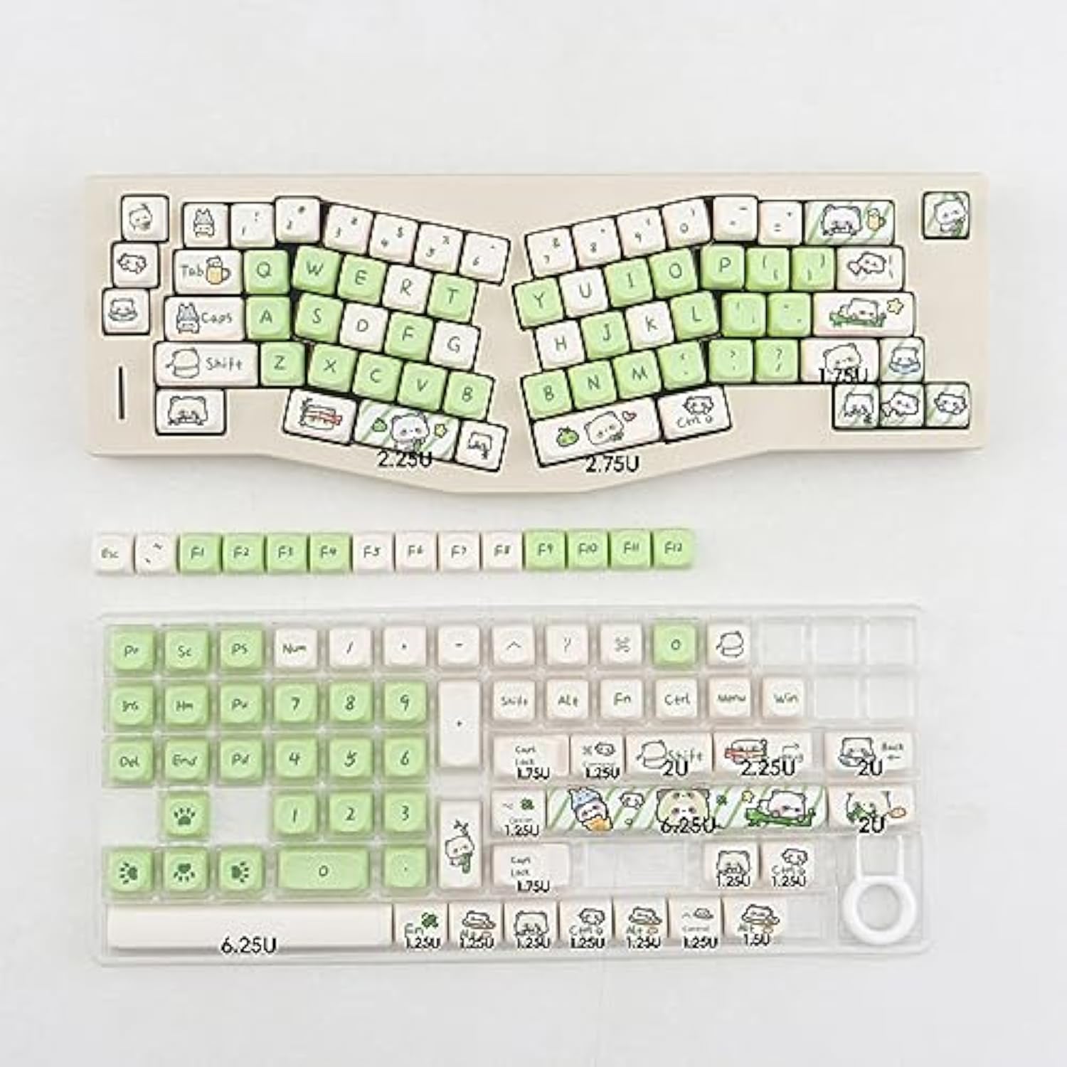 Pbt Panda Keycaps Set Moa Profile Cute Keycaps 144 Keys Custom Dye-Sublimation