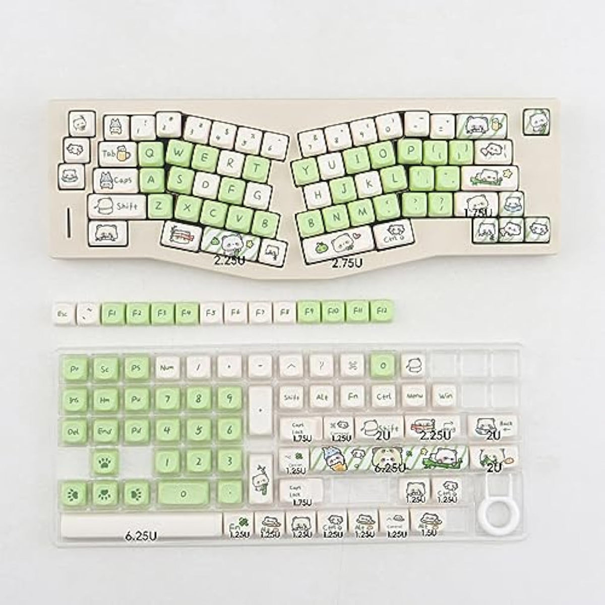 Pbt Panda Keycaps Set Moa Profile Cute Keycaps 144 Keys Custom Dye-Sublimation