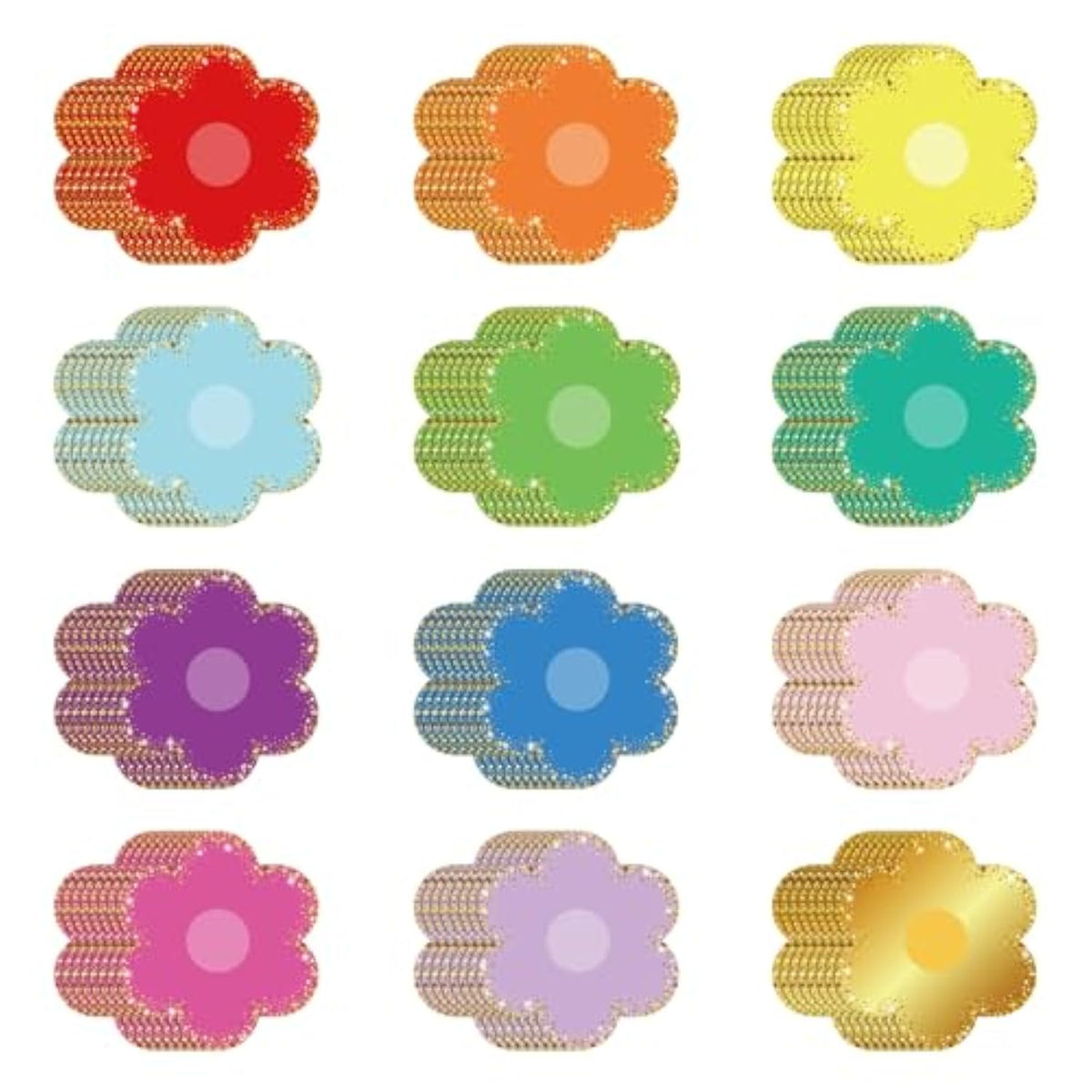 120 Pcs Paper Flowers For Crafts Confetti Flower Cutouts 3.5 Inch Small Flower Decoration Spring Bulletin Board Decorations For Classroom Wall Party