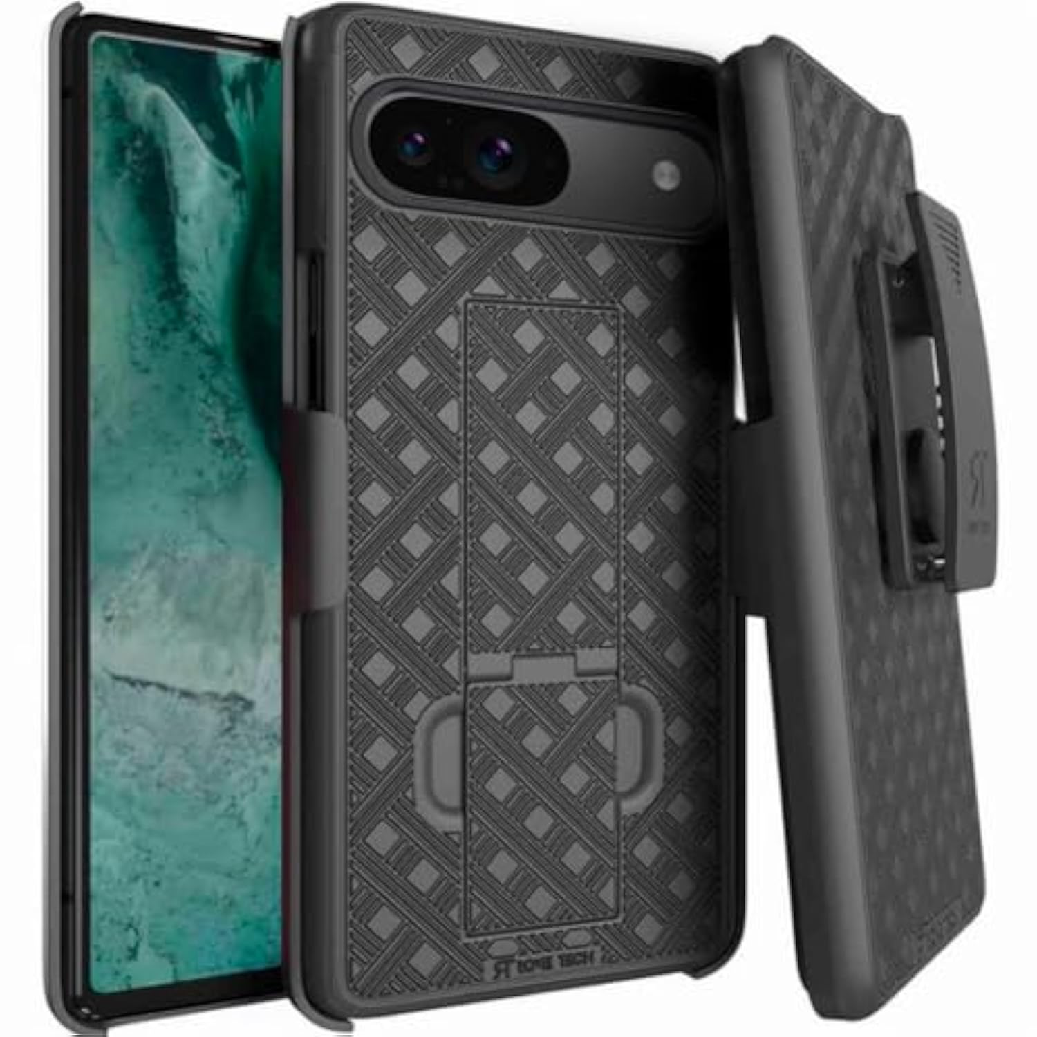 Designed For Google Pixel 9 Case With Belt Clip Holster - Kickstand Cover Phone Case - Black