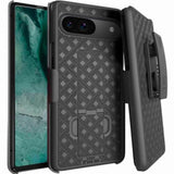 Designed For Google Pixel 9 Case With Belt Clip Holster - Kickstand Cover Phone Case - Black