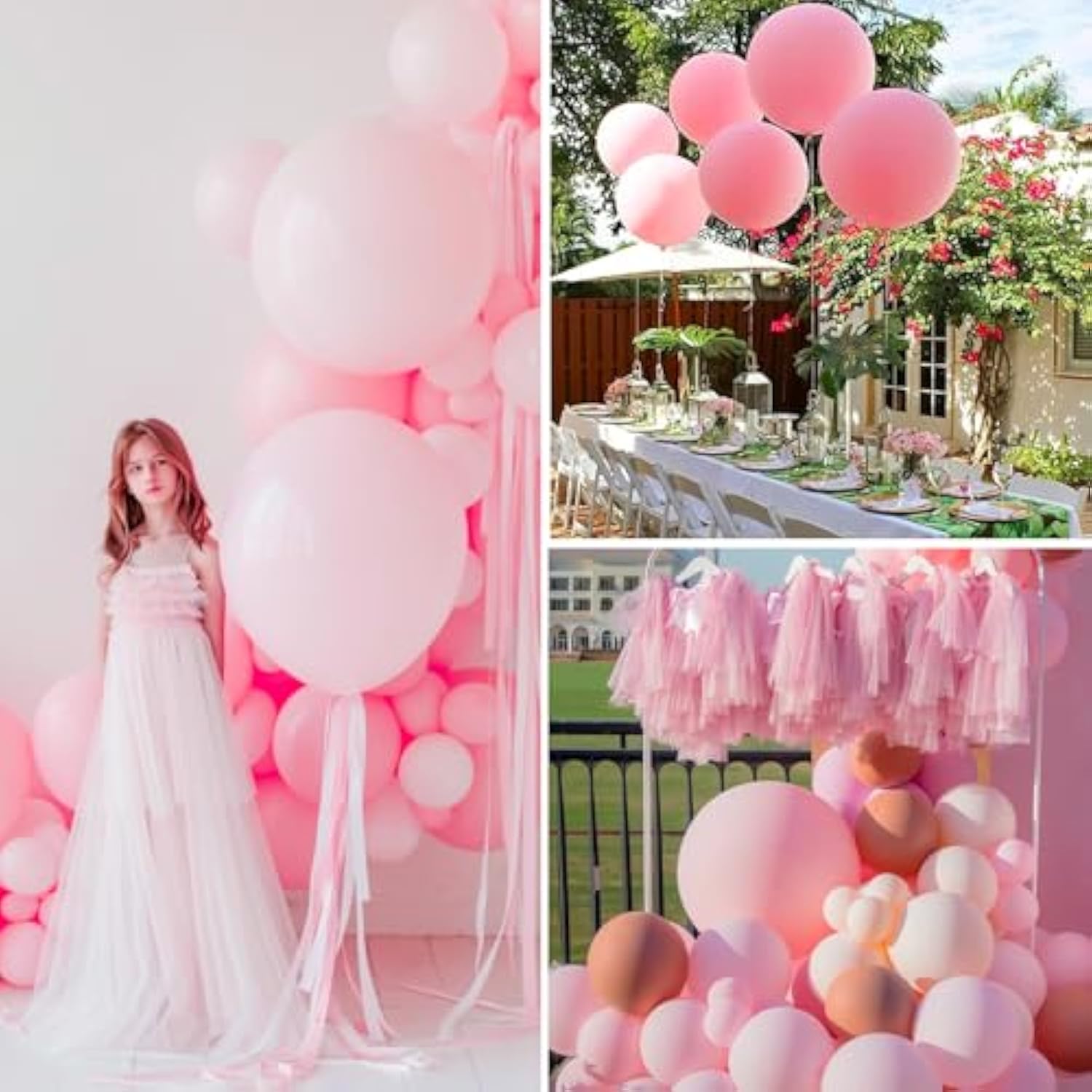 4-Pc 36" Baby Pink Balloons Pastel Light Pink Party Decor