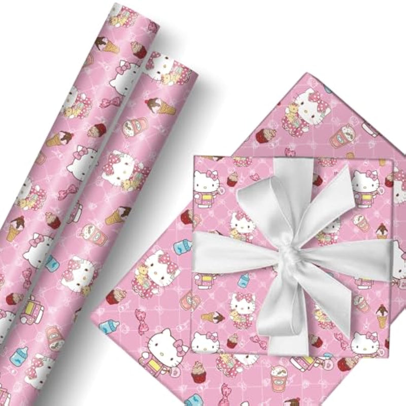Wrapping Paper 2 Rolls 43 Cm X 3 M Wrapping Paper Wrap Pack For Children'S Birthday Party Storage Festive Decoration (Pink)