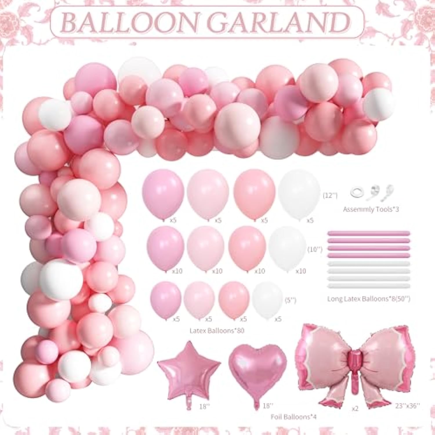 She'S Tying The Knot Bridal Shower Party Decorations, Pink Bow Bachelorette Party Decorations, Pink Bride To Be Cake Topper Backdrop Banner Balloons Baby Boxes For Wedding Shower Party Supplies
