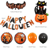 47pcs Happy Halloween Balloons Banner Black Orange Party Decorations