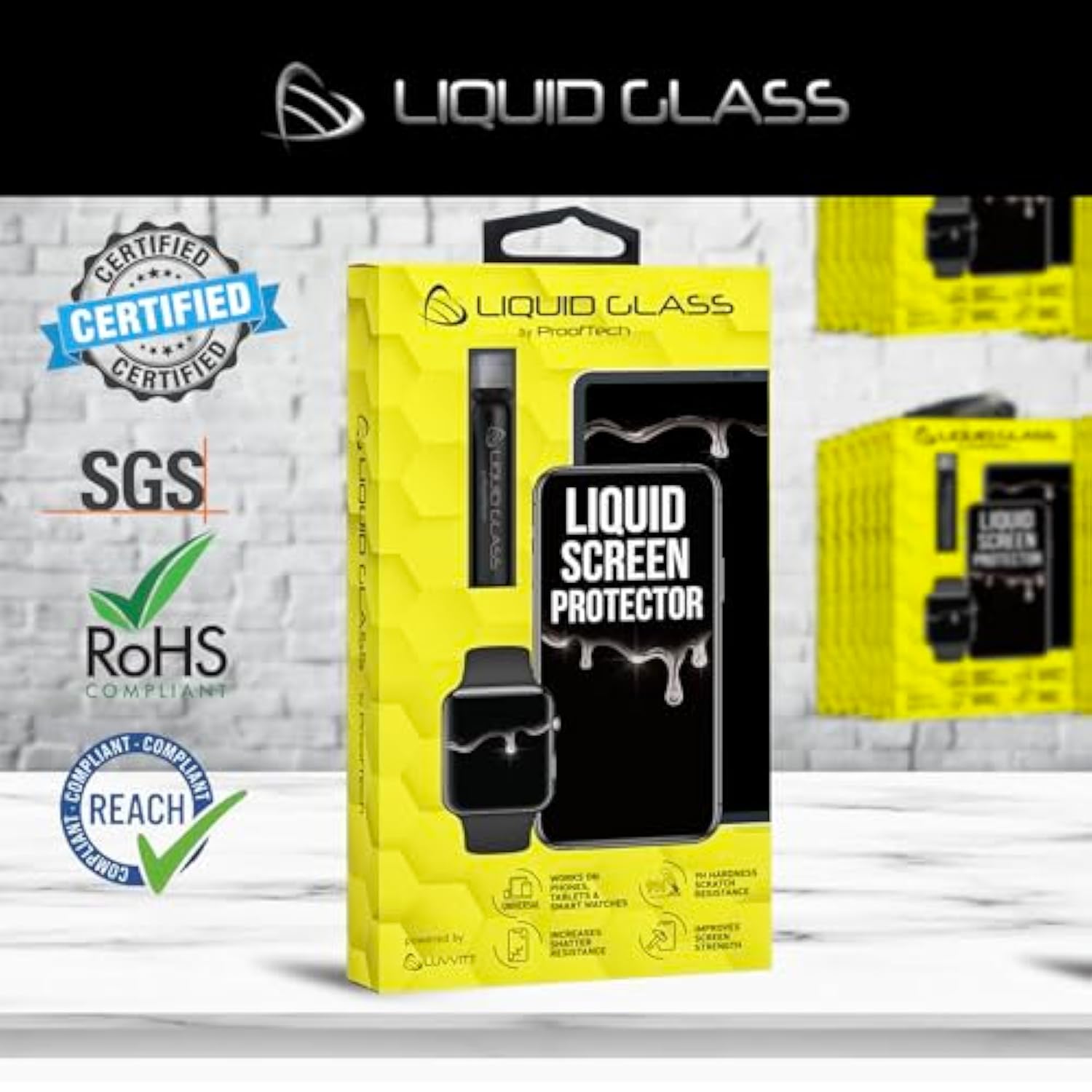 Liquid Glass Screen Protector Universal for Smartphones Tablets and Smartwatches (4-Pack)