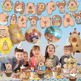 50Pcs Capybara Birthday Party Decor Set, Capybara Cake Topper Included 6 Foil Balloons, Happy Birthday Banner, 18 Latex For Capybara Lover Bday Decor Supplies