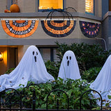 4PCS Halloween Bunting Flags 3x1.5ft Black Orange Outdoor Porch Garden Decor