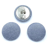 24Pcs Grey Fabric Cloth Covered Round Buttons With Metal Shank Buttons