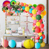 Cinco De Mayo Fiesta Balloons Garland Arch Kit & Paper Fans Party Decor