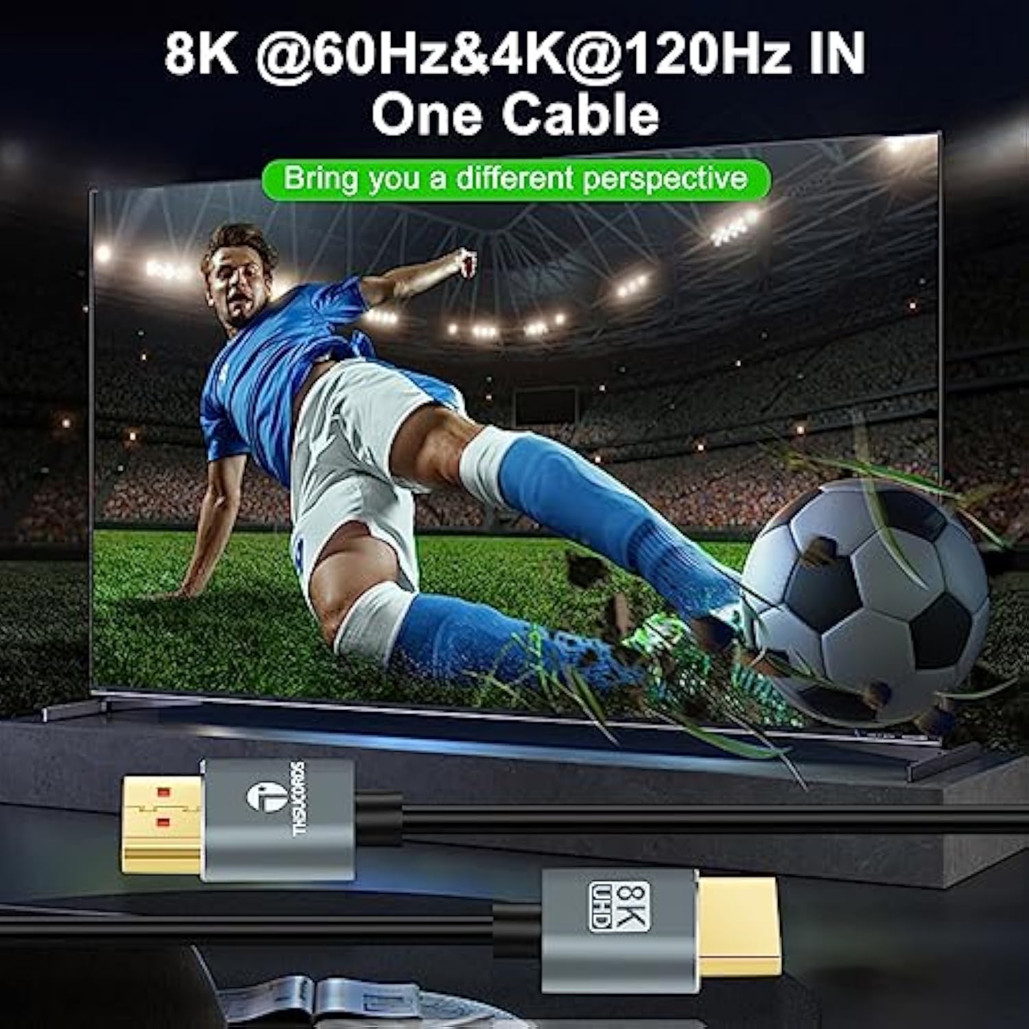 Ultra Thin Hdmi Cables 10Ft, Slim & Flexible Soft 8K 4K Hdmi To Hdmi Cable (Hd