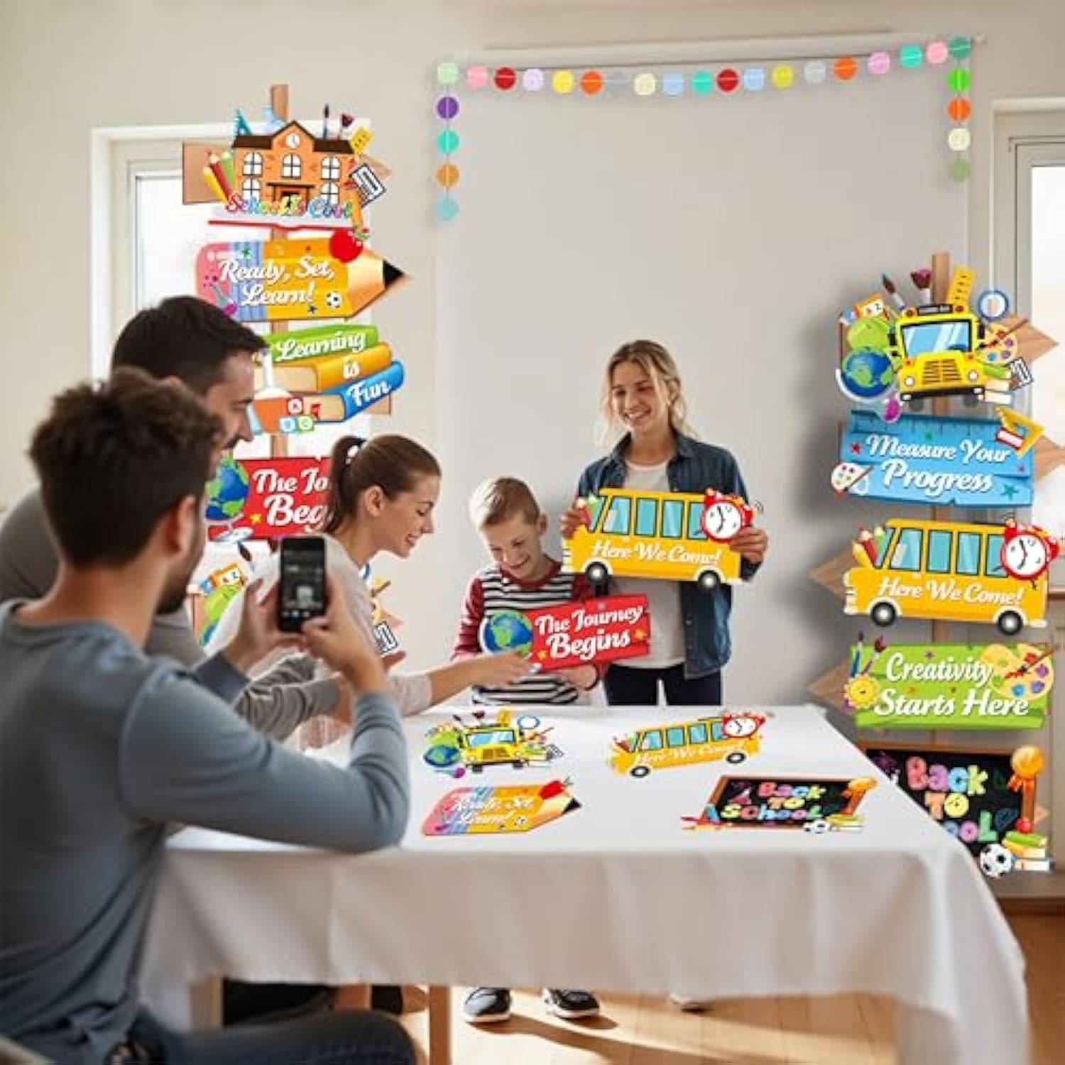 Back To School Directional Sign Back To School Classroom Decorations Welcome Back Sign For Wall Or Door First Day Of School Party Supplies For Teachers And Students Indoor