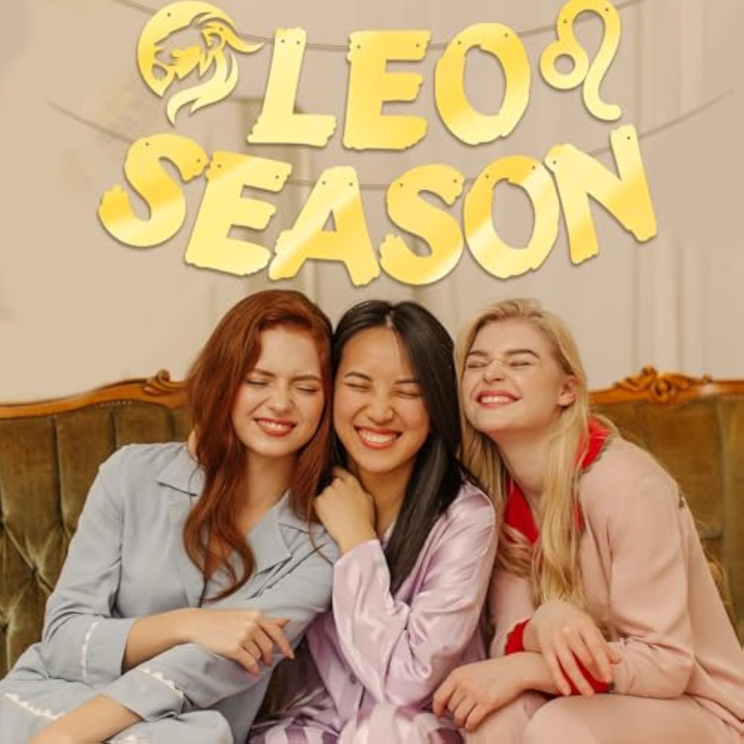 Gold Leo Season Banner Big Leo Energy July August Birthday Zodiac Party Decor