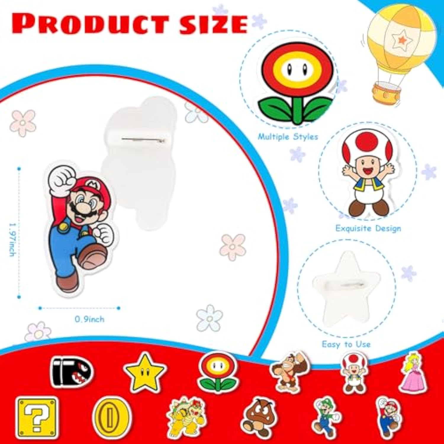 Mario Birthday Party Supplies, 86Pcs Birthday Gifts Set For Mario Theme Party