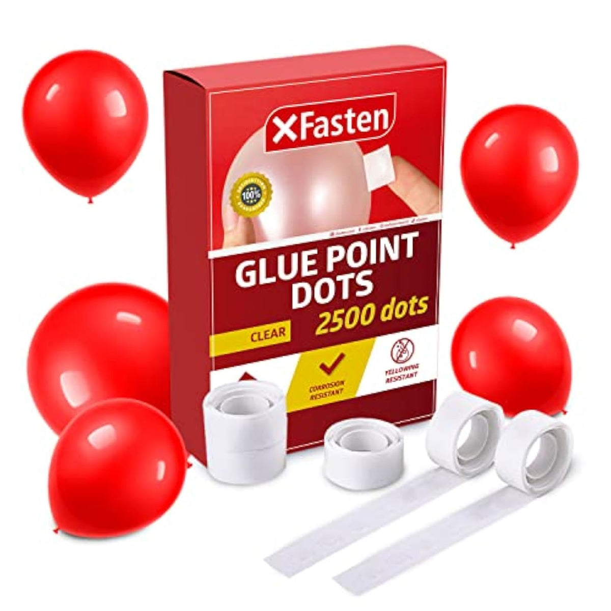 Balloon Glue Point Dots Clear, Removable, 2500 Pcs (25 Rolls), Balloons Arch Tape Adhesive | Craft Tape Dots For Party Balloons, Birthday, Baby Shower, Wedding Decoration And Scrapbooking