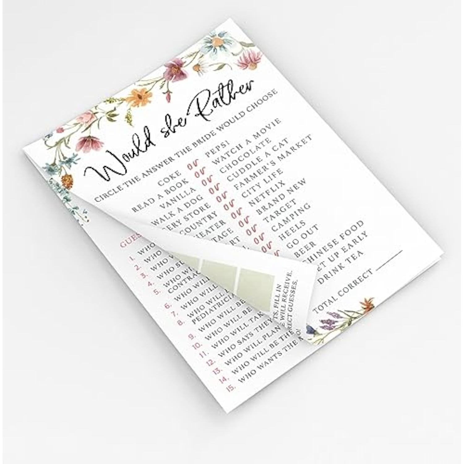 Bridal Shower Game Set – 4 Fun Games And Activities For 30 Guests, Includes Bingo, Emoji Guessing, And Bride & Groom Trivia, Love In Bloom Wildflower Design