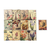 Wooden Buttons,Retro Stamps-Shape Pattern Flower Button Novelty Mixed