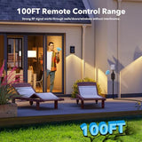 Outdoor Remote Control Outlet Plug Black,Indoor Wireless Outlet Switch Weatherproof Heavy Duty 15A 3-Prong 6-Inch Cord 100Ft Range (Battery Included)