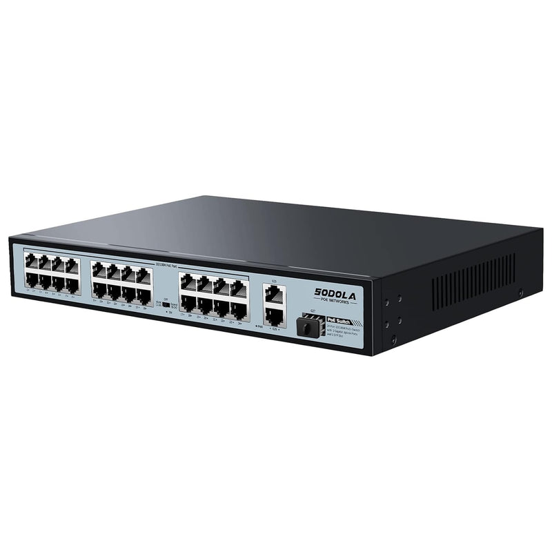 24 Port Switch 300W | 10/100Mbps Poe Port With 3 Gigabit Uplinks,802.3Af/At Co