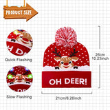 Christmas Hat Xmas Led Light Up Beanie Knit Hats Winter Snow Cap Christmas Party Favors For Adults And Kids
