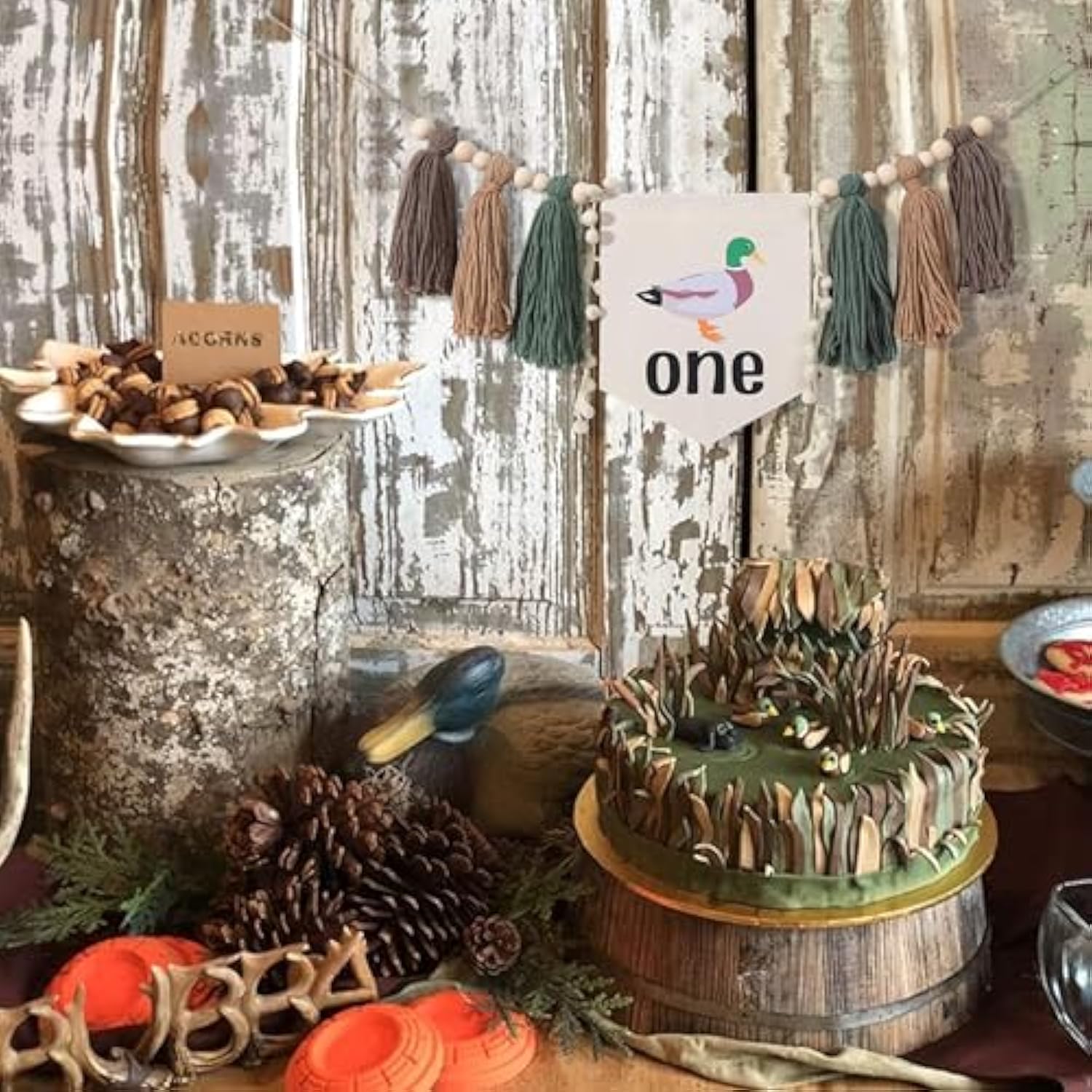 Lucky Duck Tassel High Chair Banner - Mallard Duck & Duckling 1St Birthday Party Decorations