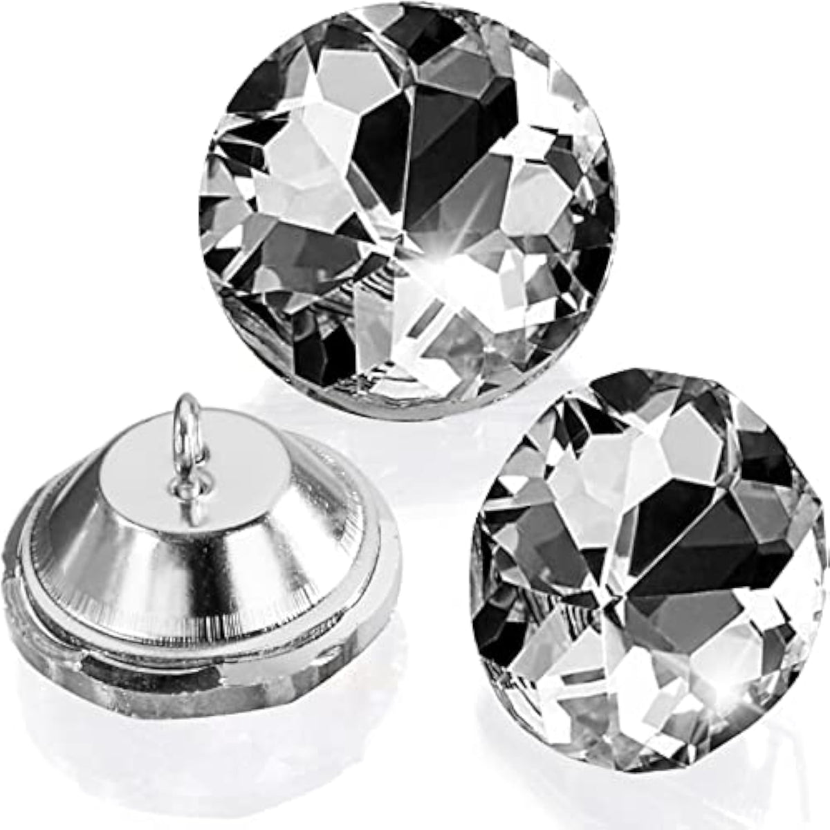 150 Pcs Rhinestone Round Buttons, 1" Crystal Upholstery Button With Me