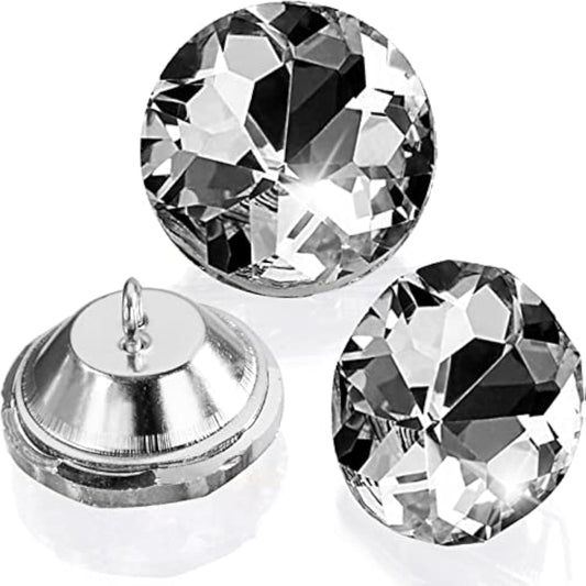 150 Pcs Rhinestone Round Buttons, 1" Crystal Upholstery Button With Me