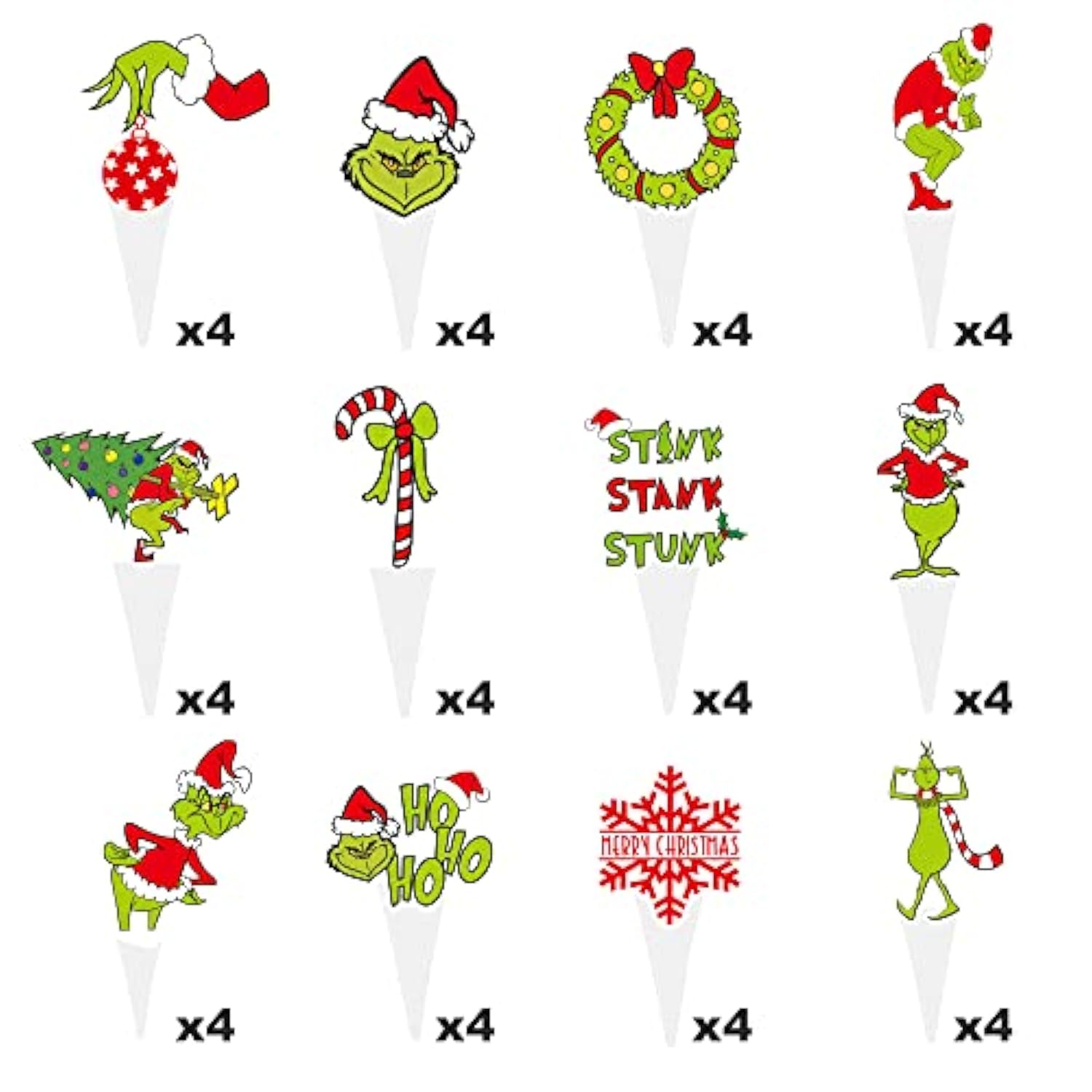 Christmas Cupcake Toppers 48 Pcs Cake Topper Christmas Party Decorations Santa Xmas Theme Birthday Party Decorations Supplies