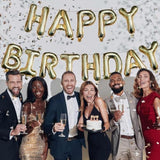 Light Gold Happy Birthday Balloons Banner, 16 Inch Mylar Foil Letters Balloon Sign For Birthday Party Decorations Photo Booth Backdrop