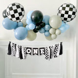 Race Car Birthday Highchair Banner - Black White Race Car Birthday Decorations,1St Birthday Race Car Banner,First Birthday Photo Prop Cars Theme Brand: