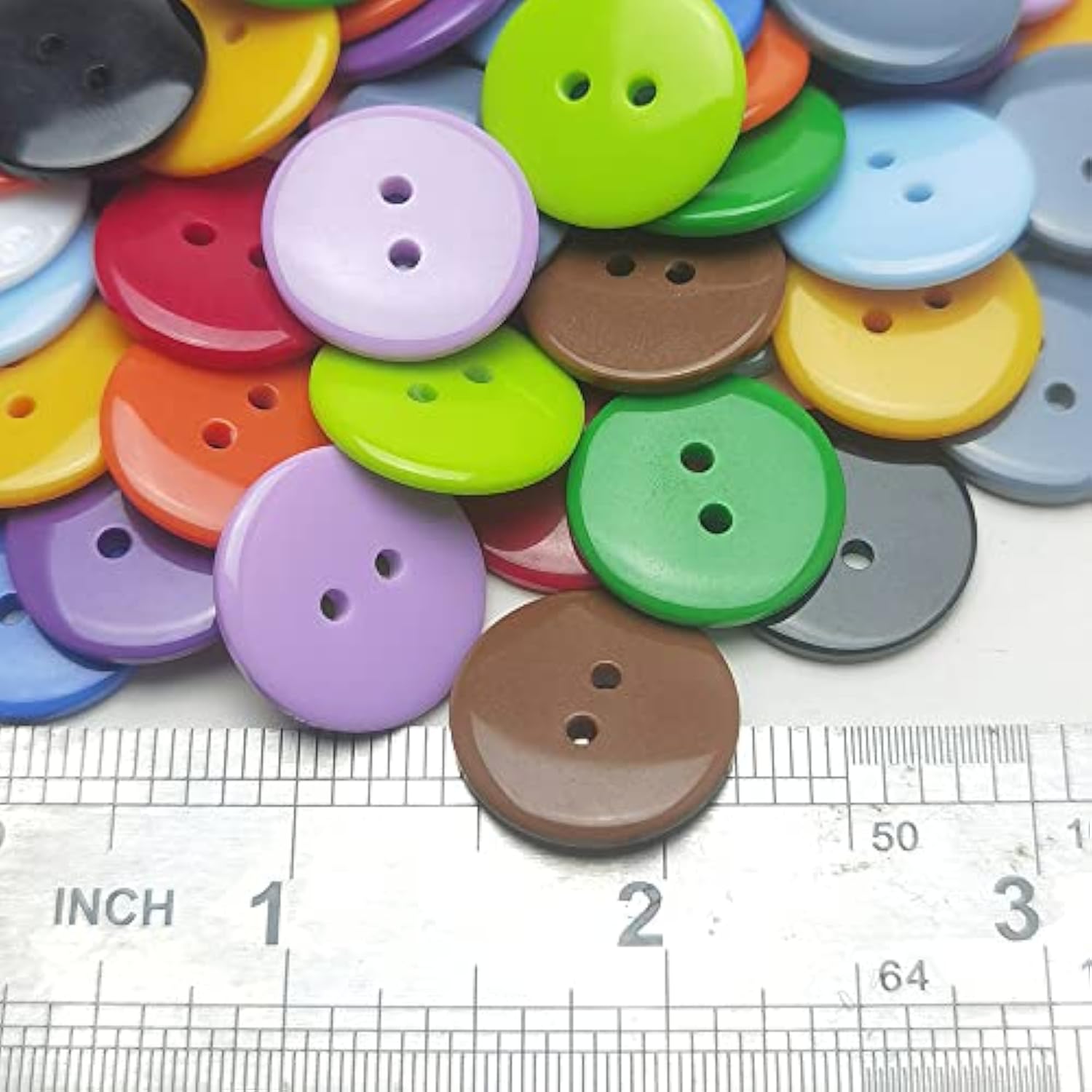3/4"(20Mm) Mix Lots 100Pcs Resin Button Solid Color 2Holes Craft Cloth