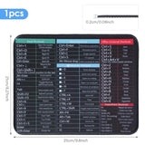 Excel Mouse Pad Shortcuts, 25X21Cm/9.8X8.26 In Excel Shortcuts Mouse Mat Anti-Slip Shortcut Keyboard Mat Excel Shortcuts Mousepad Large Mouse Pad For Office Home Desk Laptop Computer