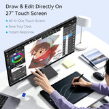Touchscreen Monitor 27" 2K 100Hz Gaming Monitor, Qhd 2560X1440 Ips Pc Monitors, 10-Point Touch Screen Computer Monitors, With Usb C Hdmi Dp Ports, Built-In Speakers