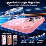 Designed For Iphone 16 Pro Max Case With Magnetic Stand [Military Drop Protection][Compatible With Magnet] Shockproof 16 Pro Max Phone Case With Ring Holder, Pink