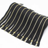 10Pcs 12 Inch #3 Gold Metal Zippers Close End Golden Metal Zippers For