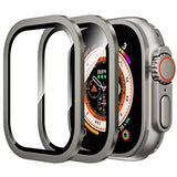 For Watch Ultra 2/Ultra Screen Protector 49Mm,9H Tempered Glass + Titanium Alloy Frame, [Keep Original] [Touch Sensitive] Lightweight Protective Film Iwatch 2 Pack,Original