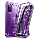 For Samsung Galaxy S20 Fe Case, [Built In Screen Protector And Kickstand] Heavy Duty Military Grade Protection Shockproof Protective Cover For Samsung Galaxy S20 Fe 5G, 6.5 Inch Purple