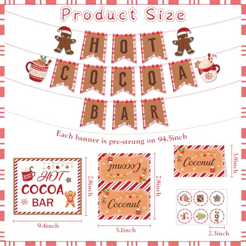 Hot Cocoa Kit Bar - 42 Pcs Christmas Hot Cocoa Banner Decorations