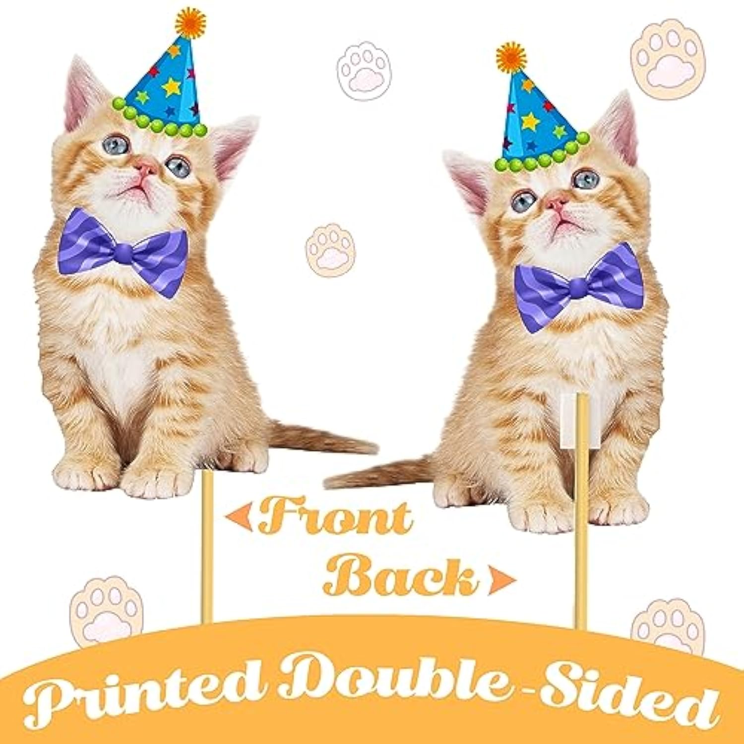 Cat Centerpiece Sticks 26Pcs Cat Birthday Party Supplies Kitten Birthd