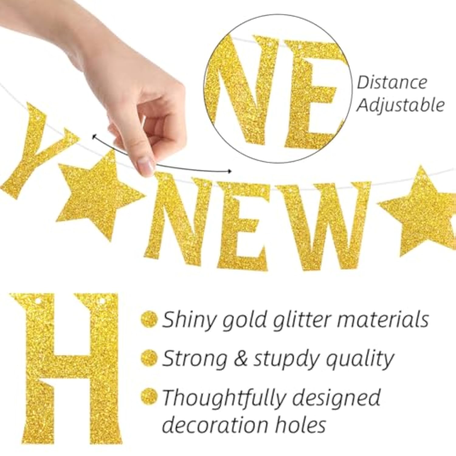 Happy New Year 2026 Banner for New Year's Eve Party Decorations