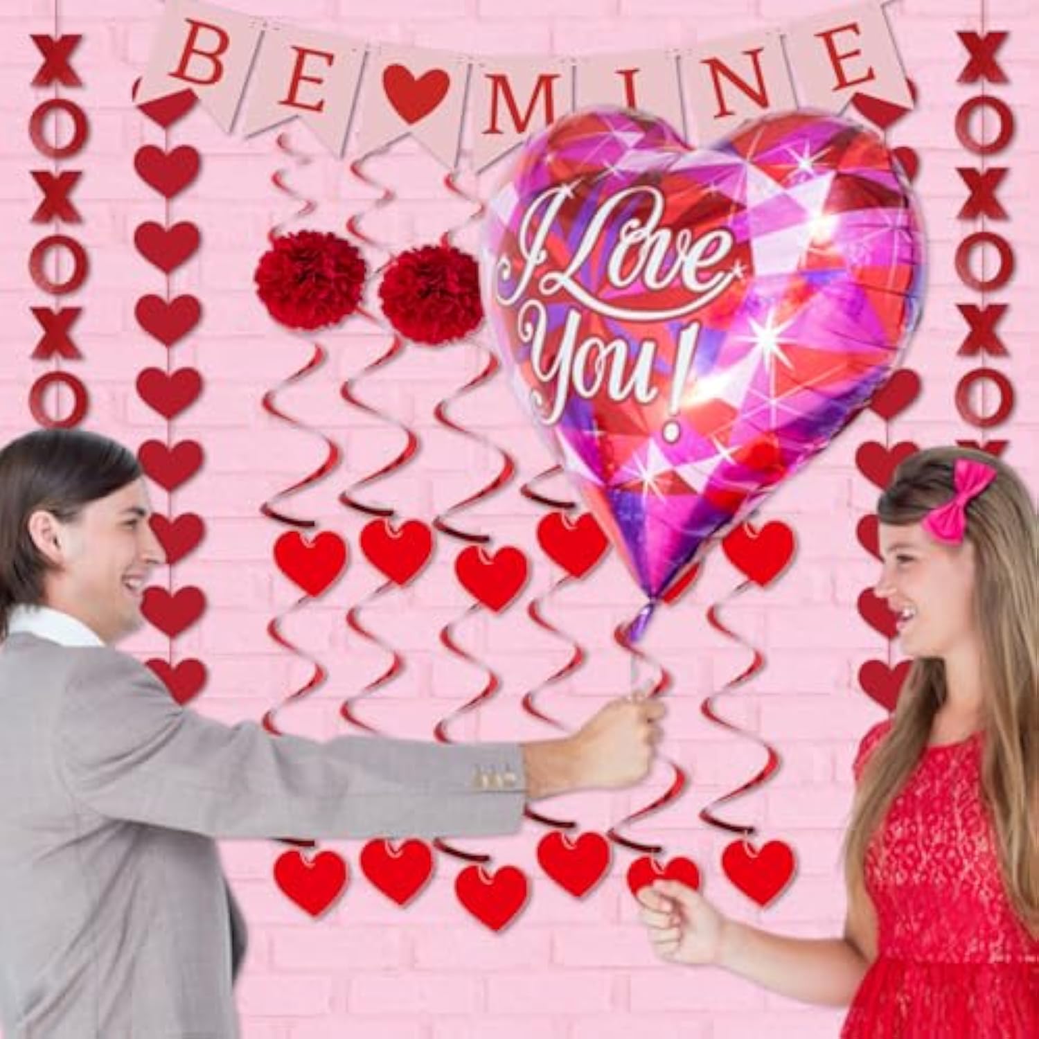 21 Pcs Valentine'S Day Decoration Set, Pre-Assembled Be Mine Banner, H