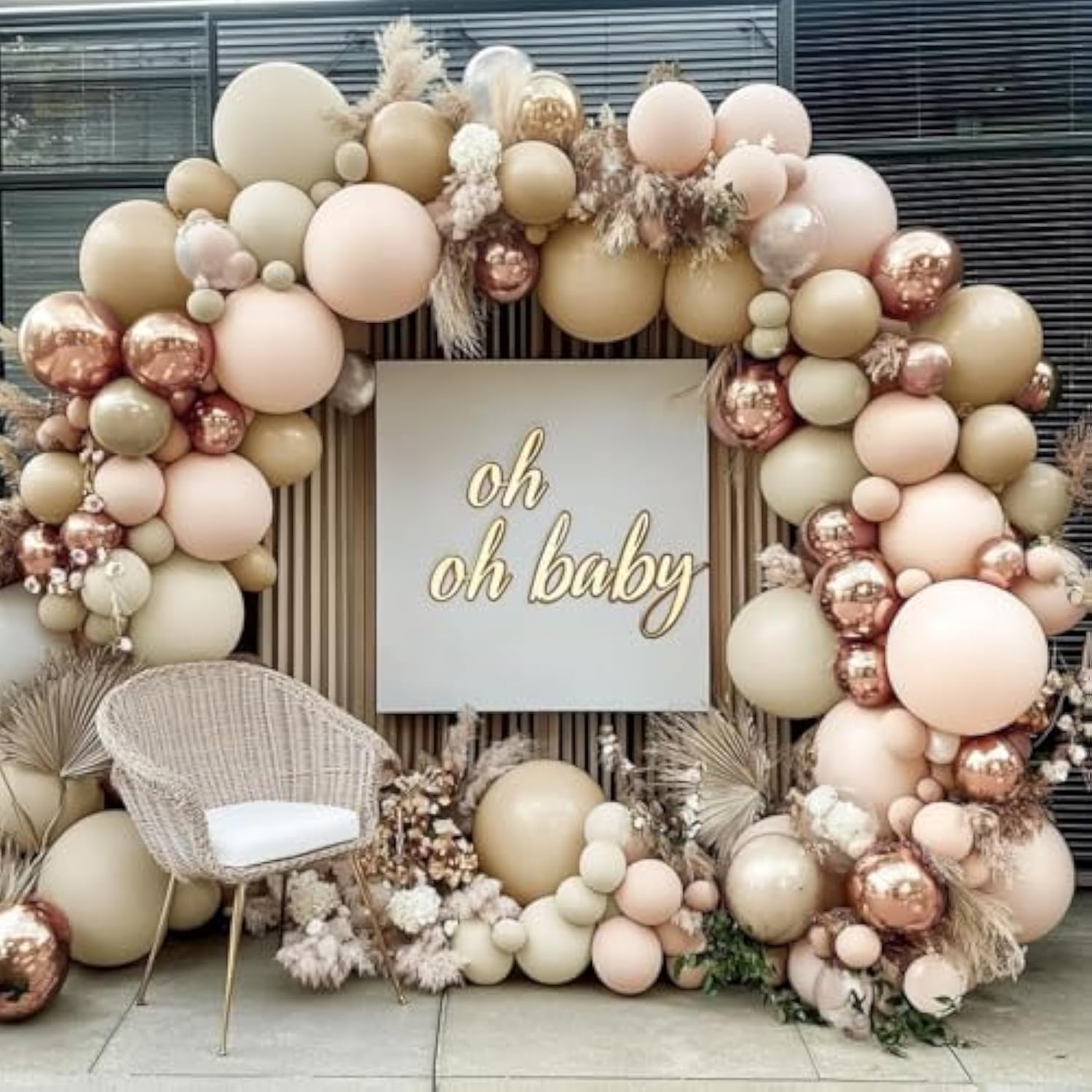 Blush Beige Balloon Arch Kit Double Stuffed White Sand Nude Balloons for Baby Shower Party