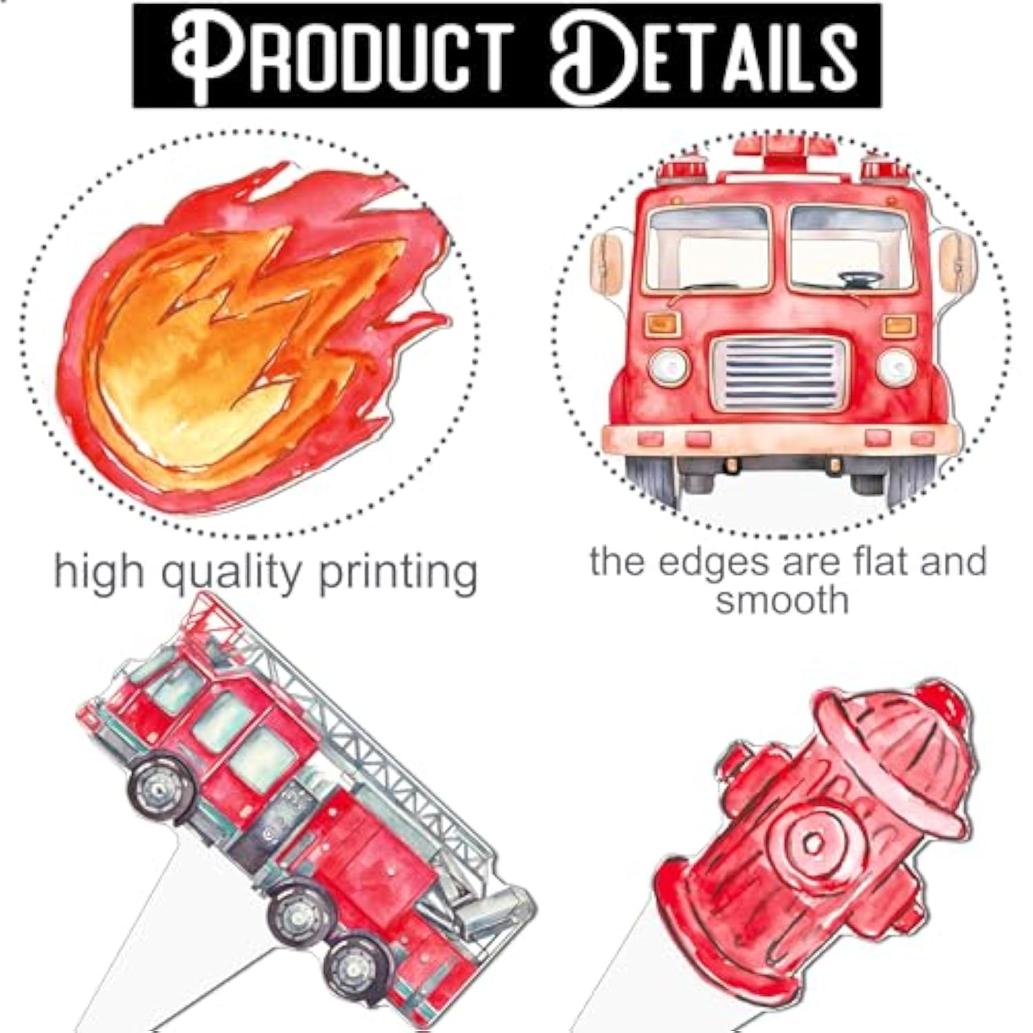 48Pcs Firefighter Theme Cupcake Toppers Fire Truck And Emergency Equipment Design Cupcake Toppers For Firetruck Firefighter Theme Birthday Party Fireman Baby Shower Supplies