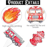 48Pcs Firefighter Theme Cupcake Toppers Fire Truck And Emergency Equipment Design Cupcake Toppers For Firetruck Firefighter Theme Birthday Party Fireman Baby Shower Supplies